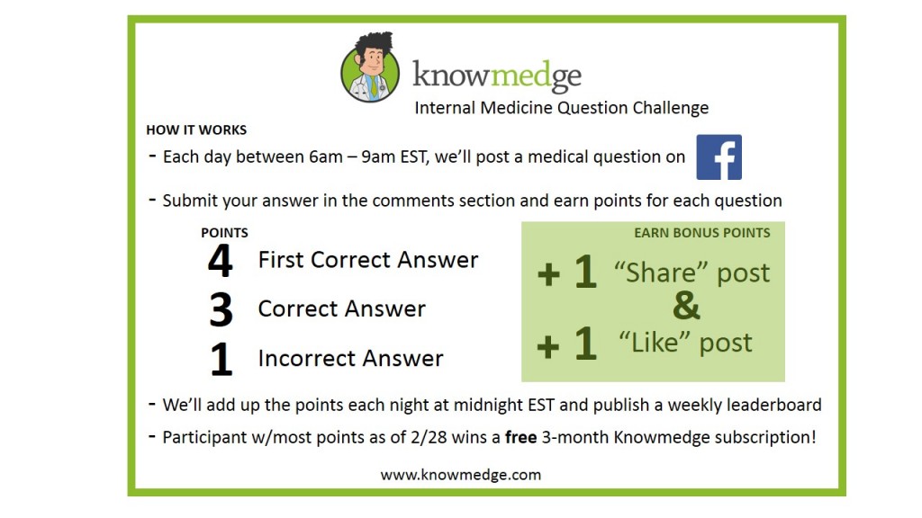 Knowmedge Internal Medicine Question Challenge How it Works