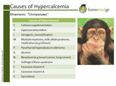 Medical Mnemonics: Causes of Hypercalcemia – “CHIMPANZEES” : USMLE ...